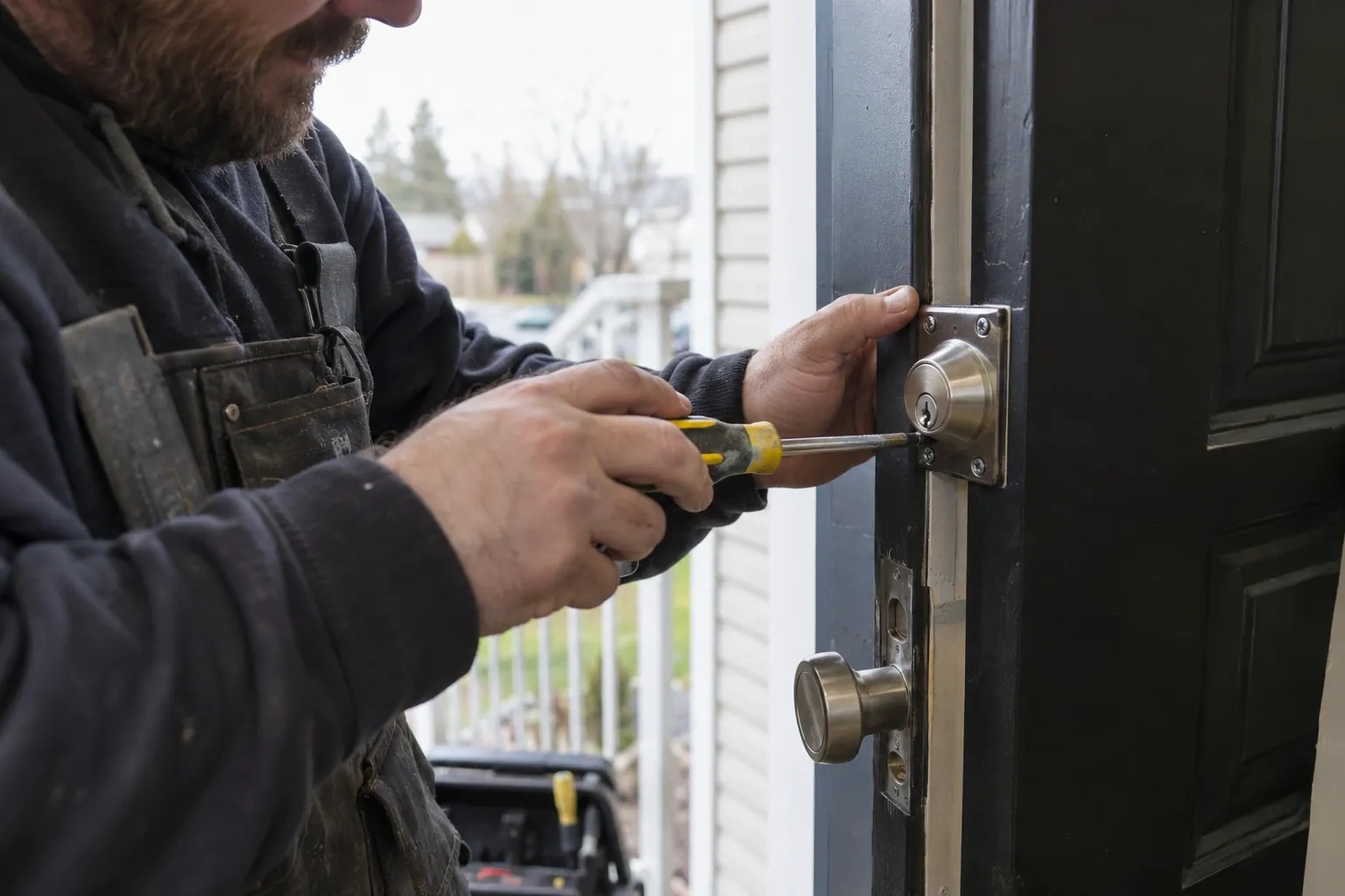 Illustrative locksmith scene; not an actual job