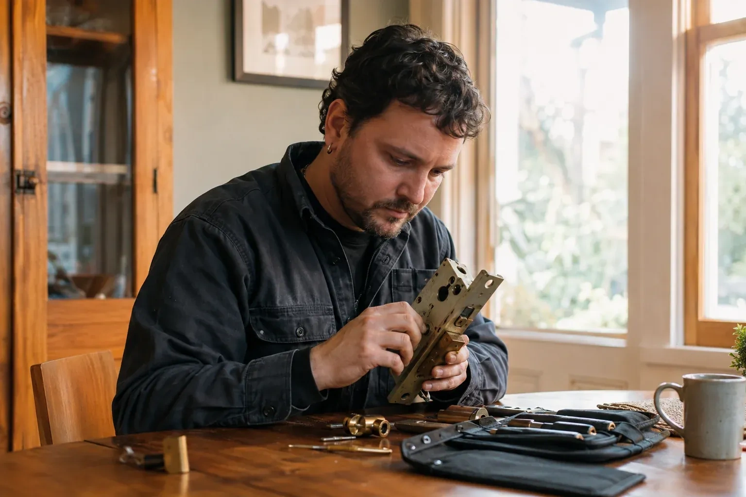 Illustrative locksmith scene; not an actual job